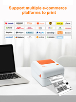 Printer Label Barcode Thermal Desktop 4x6 110mm Tanpa Tinta, Resolusi 203dpi untuk Pengiriman & Penggunaan A6