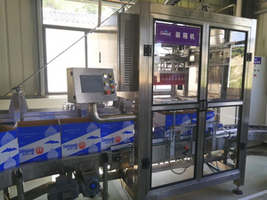 Machine d'emballage verticale automatique à chargement par le haut pour bouteilles en PE, PET et verre, type préhension, pour cartons et canettes - Offre Spéciale - Product Image 2