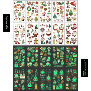 Luminoso Halloween Niños Dibujos animados Resistente al agua Ecológico Tatuaje Pegatinas Juego de 10 piezas para brazo Cara - Product Image 5