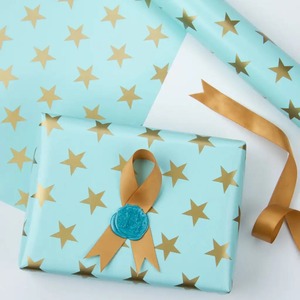 Rollo de Papel de Arte con Diseño de Estrellas Verde Menta Personalizado, 100GSM, Doble Cara, Reciclable, Ecológico, para Envolver Regalos, Manualidades y Embalaje - Product Image 5
