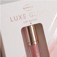 Boîte d'emballage cosmétique personnalisée, boîte d'emballage imprimée avec logo en feuille d'or UV mat pour rouge à lèvres, gloss à lèvres, parfum