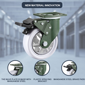 YTOP Doppel kugellager schwenkbar Festes Hochleistungs-Nachlauf-Kunststoff-Pp-Rad - Product Image 5