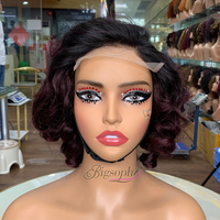 T1B99J Libérez votre diva intérieur avec cette perruque en cheveux humains de haute qualité, sans colle, avec fermeture 5x5 et boucles rebondissantes de 12 pouces