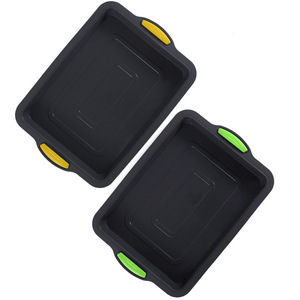 Moule à gâteau <span class=keywords><strong>carré</strong></span> en silicone Moule à brownie Ustensiles de cuisson avec poignées antidérapantes Moule de cuisson antiadhésif pour pain, gâteau et <span class=keywords><strong>tarte</strong></span> - Product Image 1
