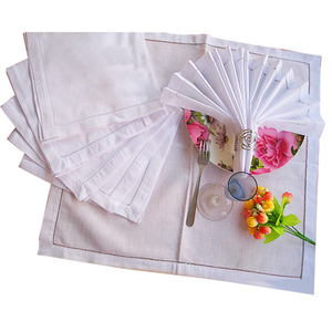 Simple <strong>Cloth</strong> Blush Wine Wedding Napkins Custom logo Embroidery <strong>Linen</strong> Soft Cocktail Restaurant <strong>Table</strong> Napkin Wedding - Product Image 2