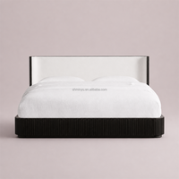 Meubles de chambre à coucher d'hôtel de luxe personnalisables, ensembles de literie classiques de taille king qunne, lit à cadre en bois