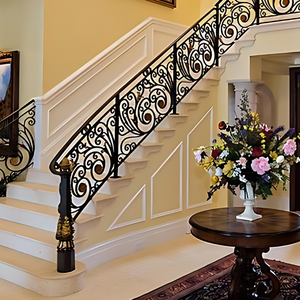 Grille d'escalier en fer forgé Design balustrade escalier intérieur garde-corps en laiton pour Villa extérieur extérieur Design personnalisé - Product Image 5