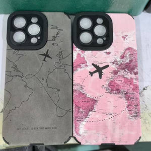 TPU cuir artificiel housse de téléphone portable pour <span class=keywords><strong>Iphone</strong></span> 17 Pro Max <span class=keywords><strong>11</strong></span> 12 Design créatif <span class=keywords><strong>carte</strong></span> du monde impression coque arrière - Product Image 1