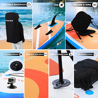 Planche de paddle gonflable portable en PVC avec technologie Drop Stitch pour sports nautiques, planche de surf, stand up paddle, pêche, ensemble SUP avec pompe