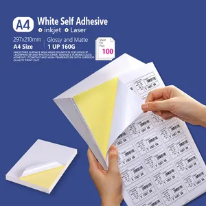 Custom Logo and Size Writing Paper 210*297mm Sticker Wholesale A4 Inkjet Self-adhesive Label Sticker
