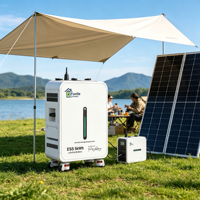 Système de stockage d'énergie solaire tout-en-un Plug & Play 6200W 5kWh avec batterie LiFePO4 et roues pour camping-car et usage domestique