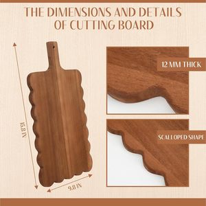 <span class=keywords><strong>Planche</strong></span> à découper en bois ondulé, accessoires <span class=keywords><strong>de</strong></span> table en bois d'acacia pour les réceptions festives - Product Image 2