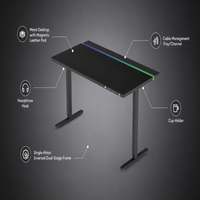 Bureau d'ordinateur moderne télescopique électrique à 3 niveaux AOR avec mémoire, design ergonomique, idéal pour le gaming