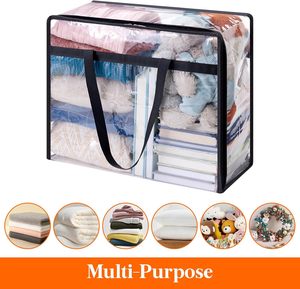 Nuoxin grande capacité <span class=keywords><strong>vinyle</strong></span> pliable mobile Pvc tissu clair couverture sac de rangement avec fermeture éclair - Product Image 4