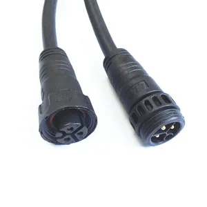 M19 conector de cabo com iluminação led, exterior, à prova d' água, 2 3, 4 pinos, macho e fêmea, para alimentação