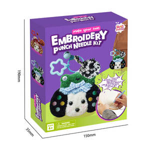 <span class=keywords><strong>Kit</strong></span> d'aiguille de poinçon pour débutants adultes <span class=keywords><strong>Kit</strong></span> de broderie d'aiguille de poinçon sous-verres bricolage artisanat fils broderie cerceau Instruction - Product Image 2