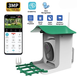 Mangeoire à oiseaux intelligente avec caméra 1080P HD, identification d'oiseaux par IA, caméra extérieure à énergie solaire pour l'observation des oiseaux dans la cour - Product Image 2