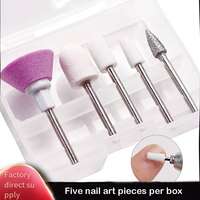 Ensemble de 5 embouts de ponçage pour ongles en diamant, têtes de polissage électriques durables pour l'élimination des cuticules