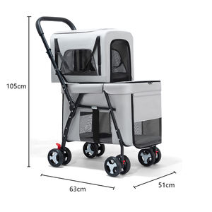 Küçük Köpekler ve Kediler için Katlanabilir ve Ayrılabilir Evcil Hayvan Arabası, Metal Çerçeveli ve Dayanıklı Oxford Kumaşlı Açık Hava Seyahat Taşıyıcısı - Product Image 4