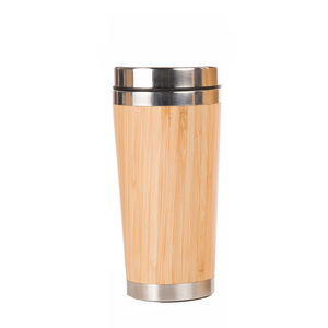 AXF 12oz 15oz 16oz Bouteille d'eau en acier inoxydable 304 Infuseur à thé à <span class=keywords><strong>double</strong></span> paroi Tumbler <span class=keywords><strong>Tasse</strong></span> à café en bambou - Product Image 5