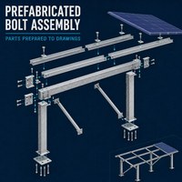 Poteaux, poutres, rails et étais en Zn-Al-Mg préfabriqués en usine pour une connexion rapide sur site, structure de montage solaire préfabriquée boulonnée