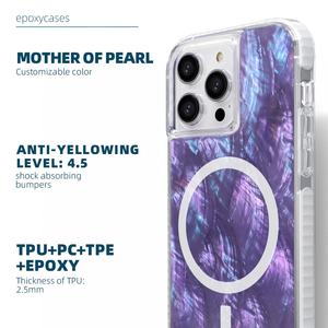 Étui en TPU anti-choc en résine époxy magnétique de luxe anti-jaunissement, couleur pour coque de téléphone iPhone, coque pour iPhone 15, coques pour filles - Product Image 2