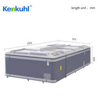 Congélateur combiné Kenkuhl avec vitrine en verre, équipement de réfrigération pour supermarché