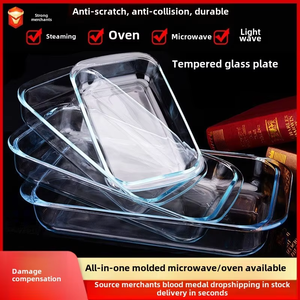 ชุดกระทะย่างแก้วบอโรซิลิเกตแบบวางซ้อนกันได้ถาดอบสี่เหลี่ยม1.0L 3.5L - Product Image 5