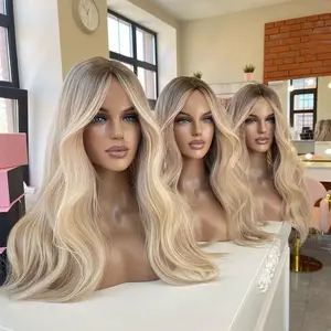 Raw European Hair Cuticle Aligned Water Wave Wig Human Hair Highlights 613 Full Lace Wig With Baby Hair