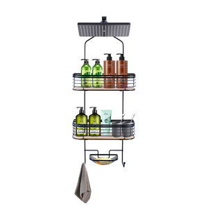 Étagère de douche antirouille multifonctionnelle à fixer au <span class=keywords><strong>mur</strong></span> avec porte-savon et crochets - Product Image 3