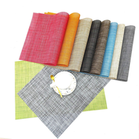 Napperons classiques en PVC tissé, écologiques, lavables, durables et essuyables, avec logo personnalisé, pour la table à manger à domicile, vente en gros