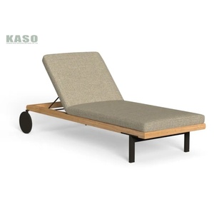 Metall Rattan Liegen Strand Garten Aluminium guss Pool Stuhl Outdoor Wicker Luxus möbel Moderne Sonnen liege mit Rädern - Product Image 4