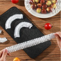 Envoltura de plástico PE desechable de grado alimenticio de 100 unidades, plato elástico, cubierta de película adhesiva, cubierta protectora conservante, almacenamiento de alimentos