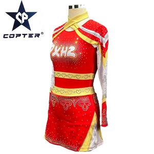 Conception OEM, imprimé numérique, uniformes de <span class=keywords><strong>cheerleading</strong></span> marron personnalisés pour femmes - Product Image 3