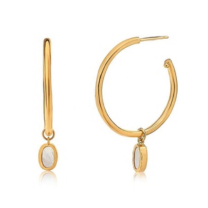 2025 Nueva alta calidad fina al por mayor 18K chapado en oro latón joyería perla encantos pendientes para mujeres regalos para mujeres - Product Image 1