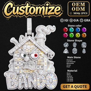 Promotion : Pendentif Hip Hop Moissanite 925 Personnalisé avec Logo 3D pour Hommes – Idéal Streetwear, Fêtes, Cadeau – Étanche et Hypoallergénique - Product Image 1
