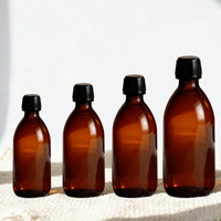 Vente en gros de 30ml 60ml 100ml 150ml 200ml 300ml 500ml Bouteille en verre liquide orale ambre médicale vide pour sirop