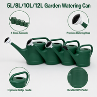 Arrosoir de jardin en plastique 5L 8L 10L 12L avec bec long et tête de pulvérisation amovible pour plantes d'intérieur et d'extérieur, fleurs, serre