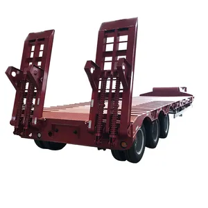 China baixo caminhão de cama semi 3 eixos lowboy reboque semi reboque para venda