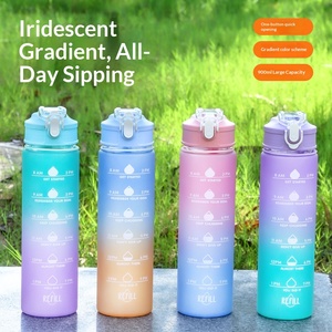 Nouvelle gourde d'été portable grande capacité avec cordon de serrage, style dessin animé, en plastique écologique pour enfants, vente en gros et personnalisation - Product Image 2