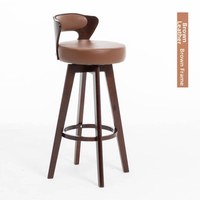 Tabourets de bar modernes en cuir de vachette de style scandinave, chaise haute pivotante réglable pour comptoir, usage domestique, commercial, chambre, extérieur