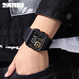 Skmei Digital Sports Watch Men Black Square Electronic Watch With Led Display And Alarm Function For Outdoor Activities - Product Image 5