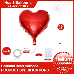 Ballons en aluminium en forme de cœur de 18 pouces, couleur unie, pour anniversaires, remises de diplômes, fêtes d'Halloween - Décoration écologique en gros - Product Image 2