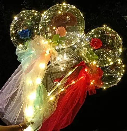 matrimoni Pallone con luci LED Colorato 45,5 cm Natale Ledmomo da gonfiare con elio per farlo volare ideale per la decorazione di feste di compleanno 