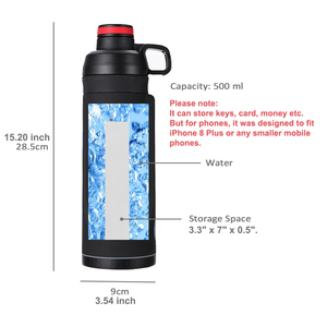 La mejor botella de agua de viaje con compartimento de almacenamiento secreto, botella de agua segura oculta portátil para seguridad personal - Product Image 6