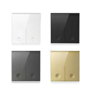QIACHIP 2.4G Receptor de Panel de Pared con Control Remoto, Interruptores 220V para Automatización del Hogar YH-KG-ZNKG-A10 2 10A PC Blanco Negro Dorado Plateado - Product Image 5