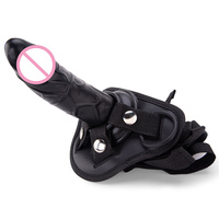 Dildo en silicone portable pour lesbiennes, Dildo strap-on, Pénis portable avec harnais en PU mat souple, Jouets sexuels pour femme