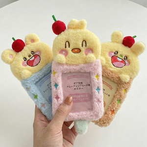 Lindo llavero de peluche con diseño de oso, manzana, helado y pollito, para tarjetas, funda protectora para tarjetas de fotos de ídolos Kpop y protector de tarjetas de identificación, colgante para bolso - Product Image 1