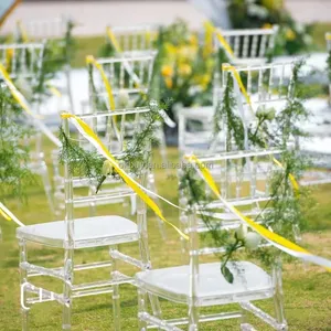Wholesale Hotel Stackable Plastic Resin Crystal Transparent Party Event Napoleon Tiffany Acrylic Clear Chiavari Wedding Chair