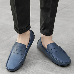 Mocassini con tomaia in vera pelle Slip On <span class=keywords><strong>Fashion</strong></span> <span class=keywords><strong>Relax</strong></span> scarpe Casual da uomo in stile britannico Outdoor Driving Men Oxford Shoes mocassini - Product Image 6